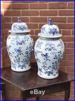 Large Pair Of Chinese Pots With Dogs Of Foo