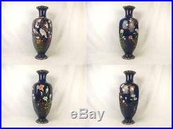 Large Pair Of Japanese Cloisonne Enamel Alcove Vases, Late 19th Century