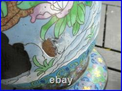 Large Pair Of Republic Period Or Earlier Chinese Cloisonne Vases