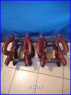 Large Pair Oriental Style Wooden Pot/Vase /Planter/Urn Stands/Bases