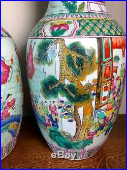 Large Pair of 19th/20th Century Chinese Porcelain'100 Boy' Festival Scene Vases
