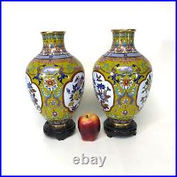 Large Pair of Chinese Gilt Decorated Cloisonne Vase