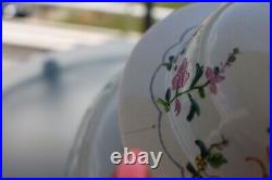 Large Pot with lid 41cm China Porcelain Production XIX Mottahedeh Tobacco Leaf