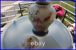 Large Pot with lid 41cm China Porcelain Production XIX Mottahedeh Tobacco Leaf