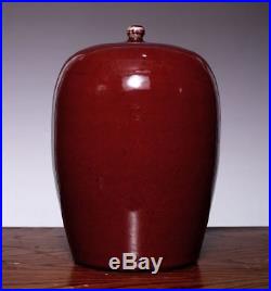 Large Unique Chinese Antique Old Red Glaze Vase Handwork Porcelain Bottle JZ219