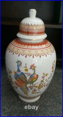 Large Vintage 17 Chinese/Japanese Oriental Bird/Floral Ginger Jar