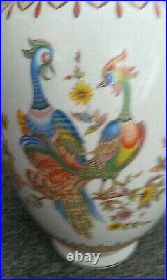 Large Vintage 17 Chinese/Japanese Oriental Bird/Floral Ginger Jar