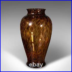 Large Vintage Amber Flower Vase, Italian, Art Glass, Baluster Urn, Circa 1970