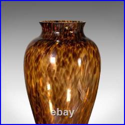 Large Vintage Amber Flower Vase, Italian, Art Glass, Baluster Urn, Circa 1970
