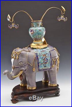 Large Vintage Chinese Cloisonné Enamel Elephant
