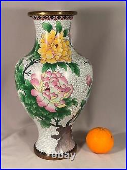 Large Vintage Chinese Cloisonne Flower Vase 15