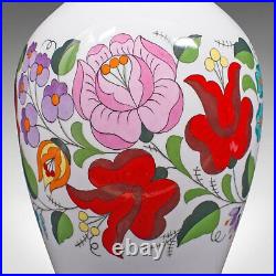 Large Vintage Flower Vase, Hungarian, Ceramic, Baluster, Decorative, Late 20th