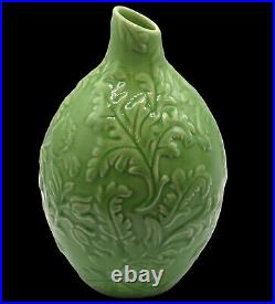 Large Vintage Handmade Chinese Crackle Celadon Porcelain Ceramic Lotus 11 Vase
