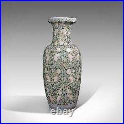 Large Vintage Stem Vase, Oriental, Ceramic, Flower Urn, Late Art Deco, C. 1950