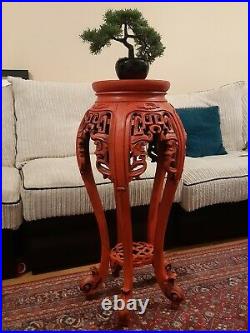 Large chinese red plant stand vase stand jardinerie