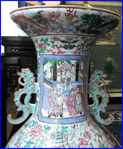 Large imposing Canton floor vase 19 century (hight 86 cm)