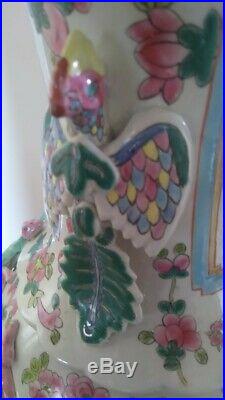 Large pair of handpainted Chinese vases 62 cm