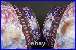 Large pair vintage Chinese Cloisonne vases 31 cm