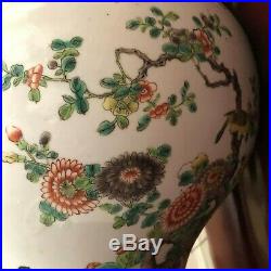 Lovely Large Chinese Porcelain Covered Vase or Jar Lamp