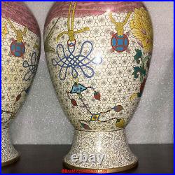 Magnificent Large 17H Pair of Chinese Qing Republic Era Cloisonne Vases