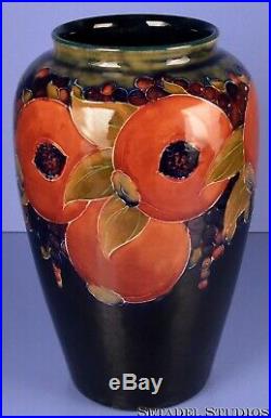Moorcroft 10 Pomegranate 10.5 Burslem Early Large Vase Signed M18 Very Nice