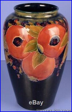 Moorcroft 10 Pomegranate 10.5 Burslem Early Large Vase Signed M18 Very Nice