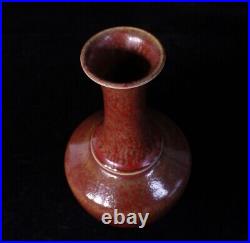 Old Large Chinese Natural Blood Red Glaze Porcelain Vase KangXi Period Mark