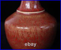 Old Large Chinese Natural Blood Red Glaze Porcelain Vase KangXi Period Mark