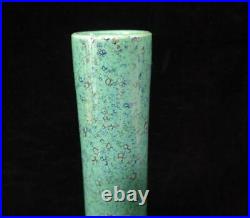 Old Large Chinese YaoBian Green and Blood Red Porcelain Vase Marked QianLong