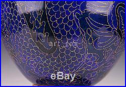 Oriental Large Noble Royal Dragon Cloisonne Vase Wire Inlay Ornament Gift Collec