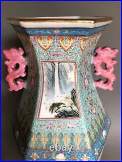 Original Antique Large Chinese Vase Porcelain Famille Rose