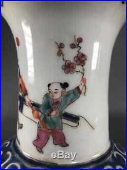 Pair Chinese Porcelain Famille Rose Vases Tongzhi Mark Republic Large Perfect