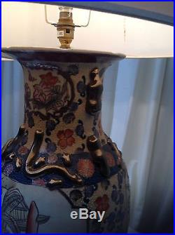 Pair Of Large Gilded Chinese Lamps