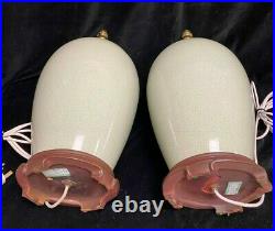 Pair of Beautiful Very Large Celadon Table Lamps 39 cm Chinese Chinoiserie