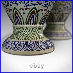 Pair of Large Vintage Baluster Vases, Decorative Ceramic Urns, 20th Century