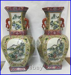 Pair of large famille rose vase. Qing Xianfeng Mark