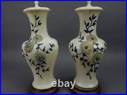 Pair off Antique Chinese Large Blue and White Vases Mounted as Lamps