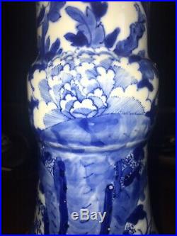 Perfect Qing Dynasty Antique Chinese Blue and White Large Gu Vase Kangxi Mark