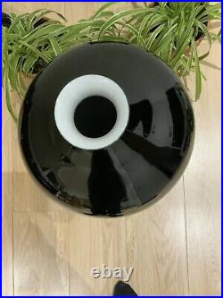 Qianlong marked & period Meiping Chrome Porcelain Vase, Black, 54cm