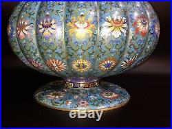RARE! Large 16 cloisonne vase bowl De cheng mark Late Qing/Republic period