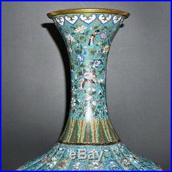 RARE! Large 16 cloisonne vase bowl De cheng mark Late Qing/Republic period 2