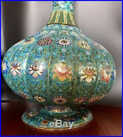 RARE! PAIR! Large 16 cloisonne vase bowl De cheng mark Late Qing/Republic