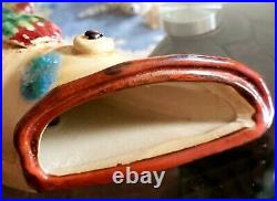 Rare Large 19th Century Signed Chinese Glazed Ceramic Eel Wall Pocket