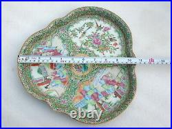 Rare Large Antique Chinese Porcelain Rose Medallion Scalloped Gilt Bowl Plate