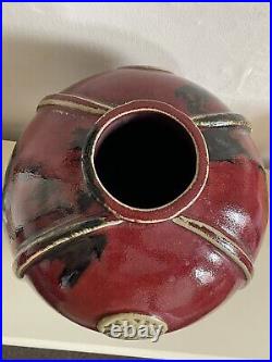 Sang de Boeuf Chinese Polychrome Large Porcelain Vase Ox Blood Red Glaze