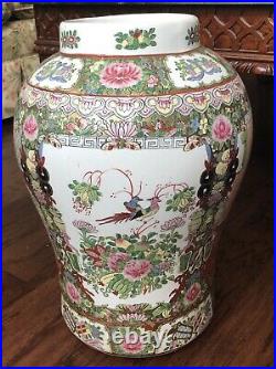 Stunning Large 16 Antique Chinese Famille Rose Medallion Vase