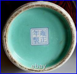 Stunning Large Chinese Handpainted Faux Bois Porcelain Vase Signed