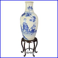 Stunning Large Kangxi Vase on stand 41.5cm tall plus stand. Circa 1850