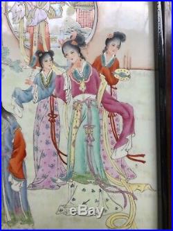 Stunning X large Chinese Porcelain Plaque / Tile / Wall Painting