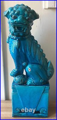 Superb Antique Chinese Large Turquoise Foo Dog
